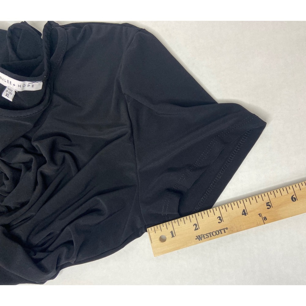 Annalee + Hope Womens XL Black Colorblock Short Sleeve Shift Dress Made USA - Picture 8 of 13